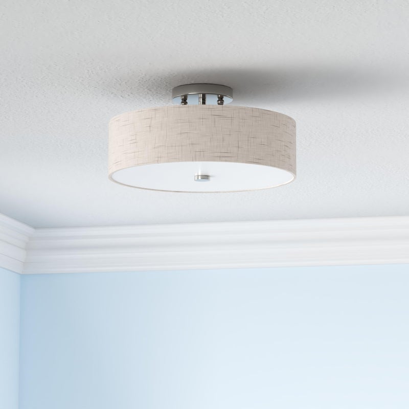 Livex Lighting 52135-91 Meridian 3 Light Brushed Nickel Ceiling Mount - Image 2